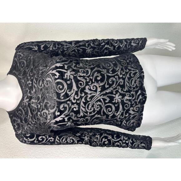 Karen Kane Tops - VTG Karen Kane Velvet Burnout Top Sz S Petite Gothic Black Romantic Whimsigoth